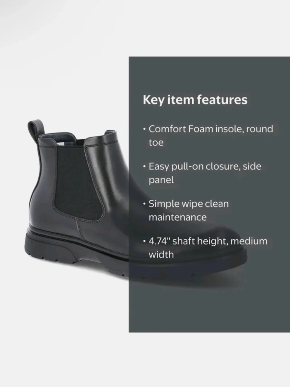 No Boundaries Men's Easy On & Off Garda Chelsea Boots In Black Size 13 NEW
